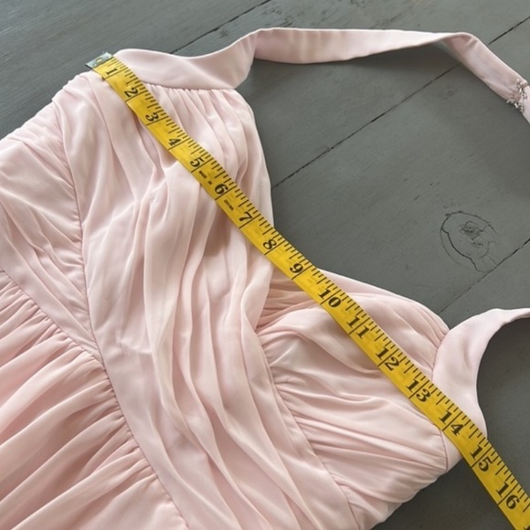 Alfred Angelo Ballerina Pink Style 7372L Draped Empire Long Bridesmaid Dress - Picture 9 of 12